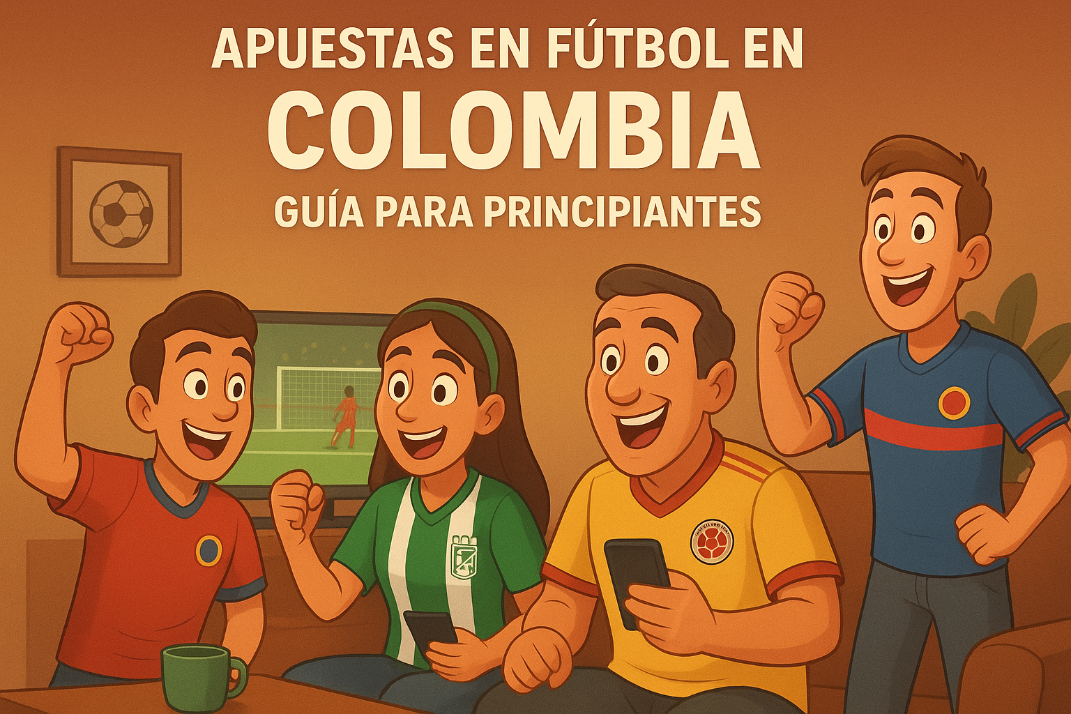hinchas celebrando cómo apostar en fútbol en Colombia con BetPlay y WPlay